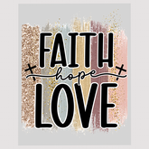 Faith Hope Love Glitter Stripe DTF Transfer
